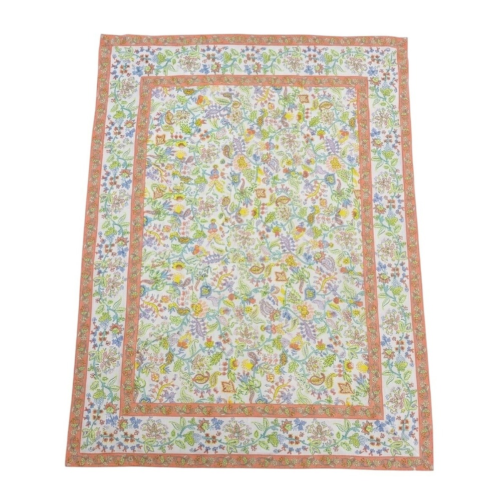 April Cornell Tablecloth Rectangular Floral Paisley Cotton Cottagecore 57x 110